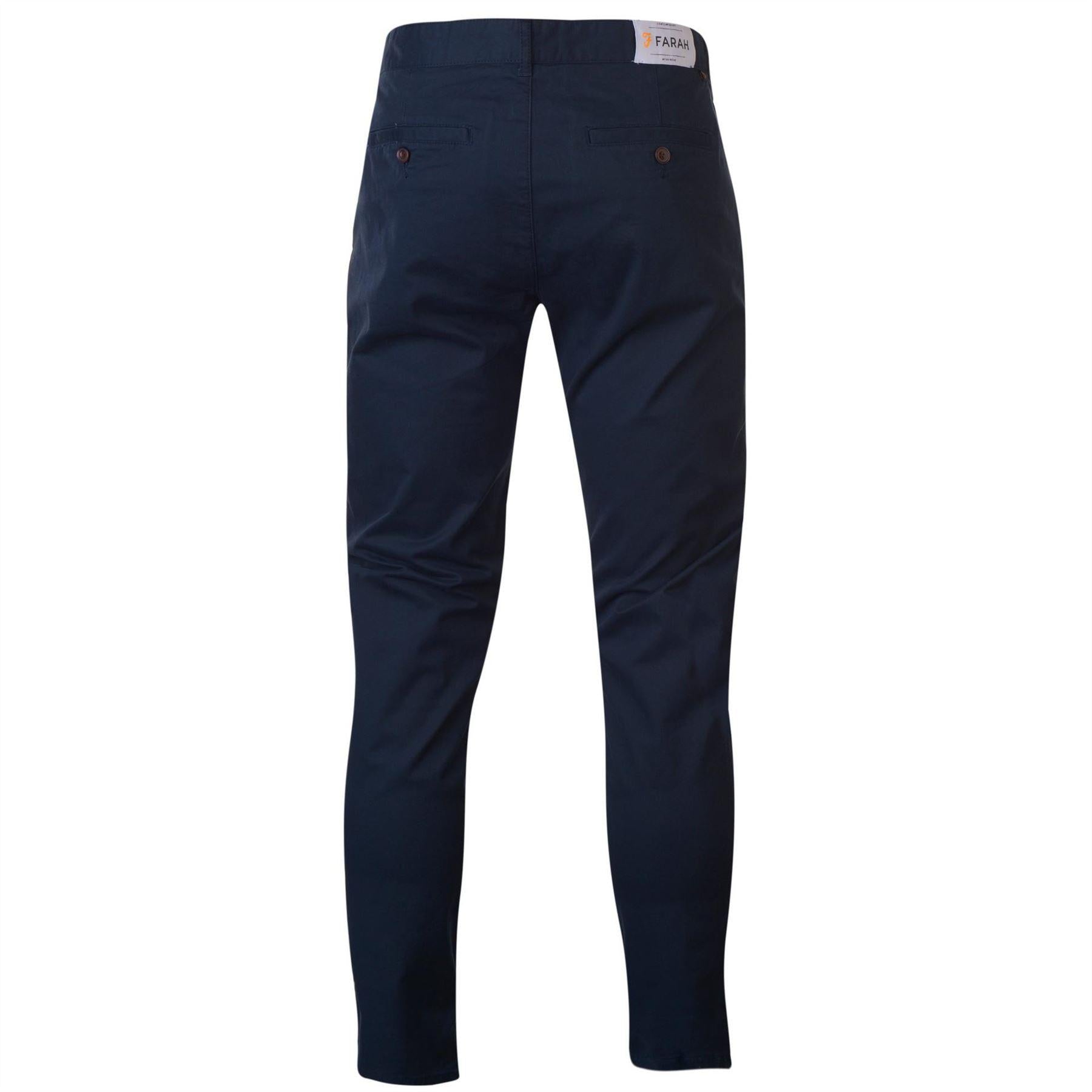 Navy - Back - Farah Mens Elm Slim Chinos