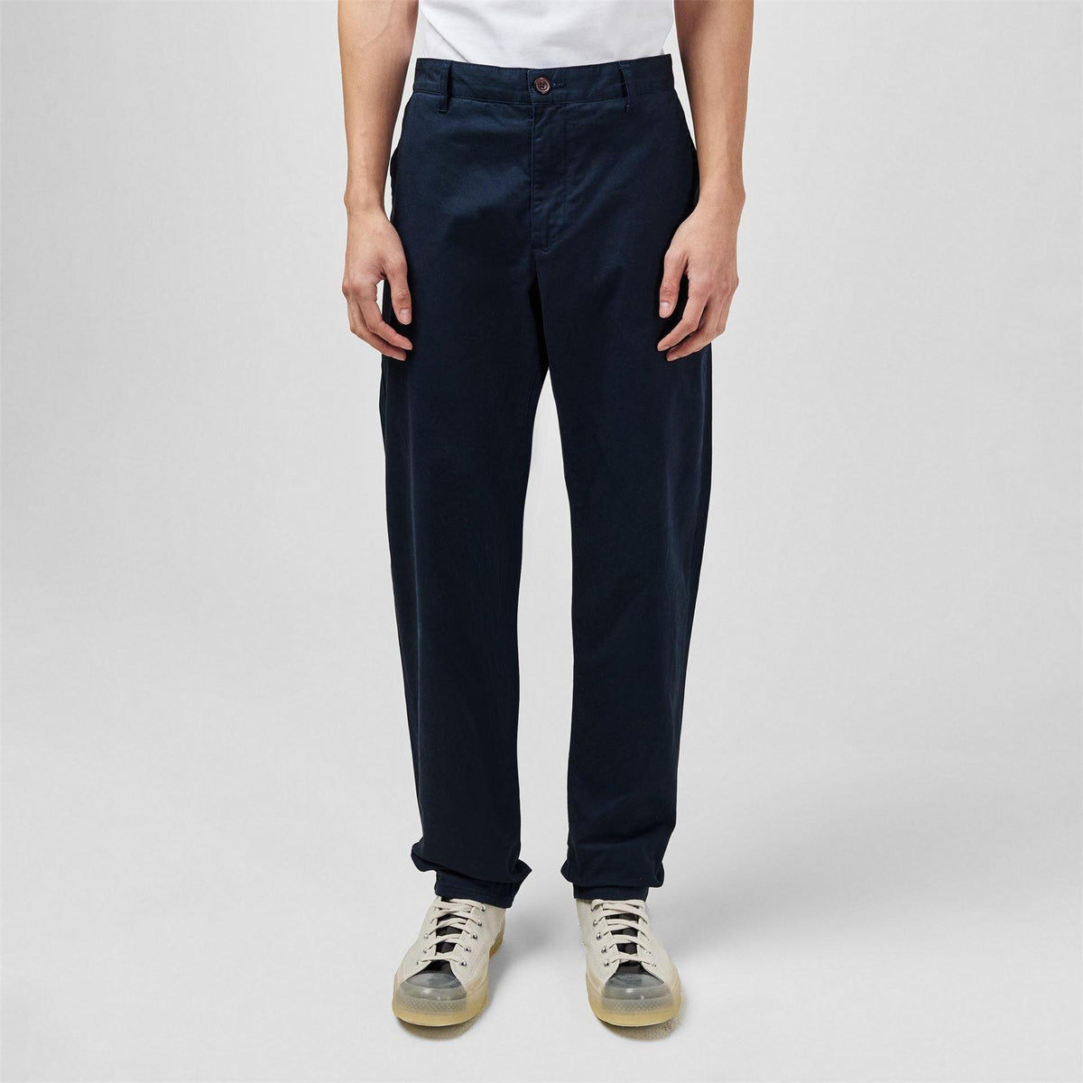 Navy - Side - Farah Mens Elm Slim Chinos