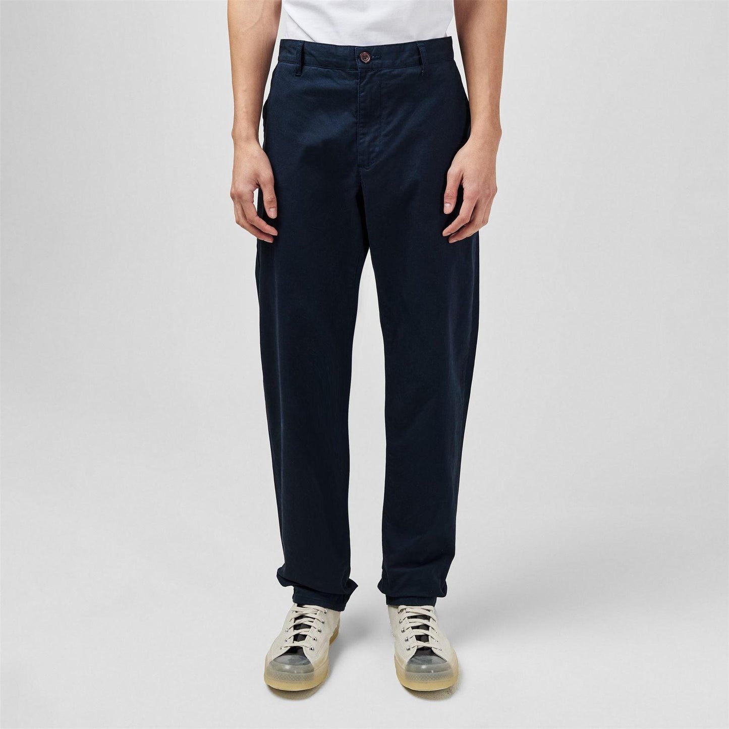 Navy - Side - Farah Mens Elm Slim Chinos