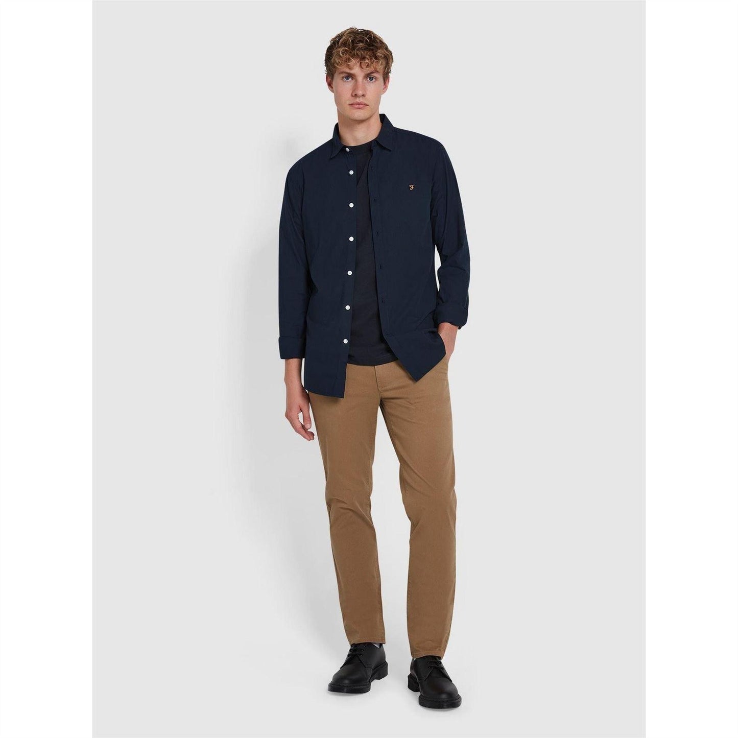 Light Sand - Front - Farah Mens Elm Slim Chinos