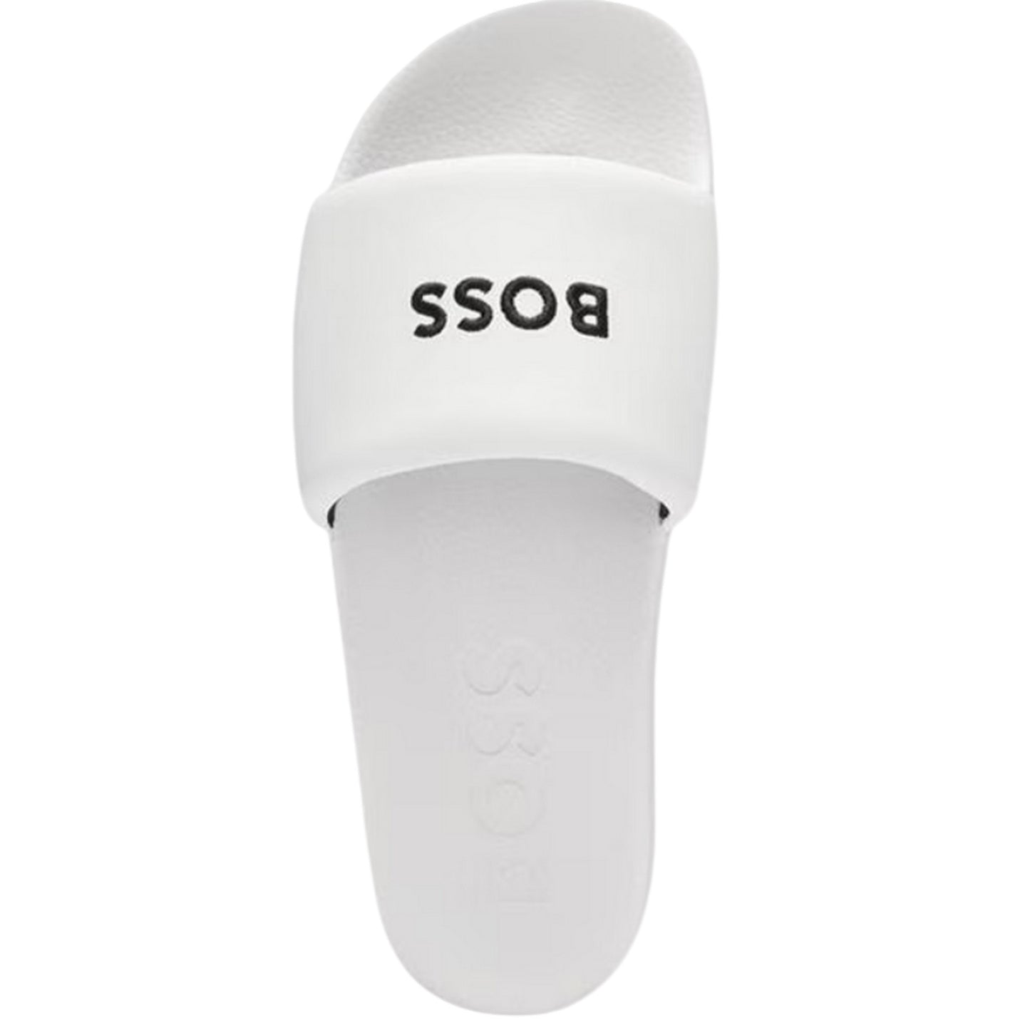 White - Back - Boss Unisex Adult Rubber Open Toe Casual Flat Slides