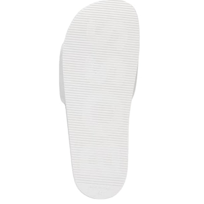 White - Side - Boss Unisex Adult Rubber Open Toe Casual Flat Slides
