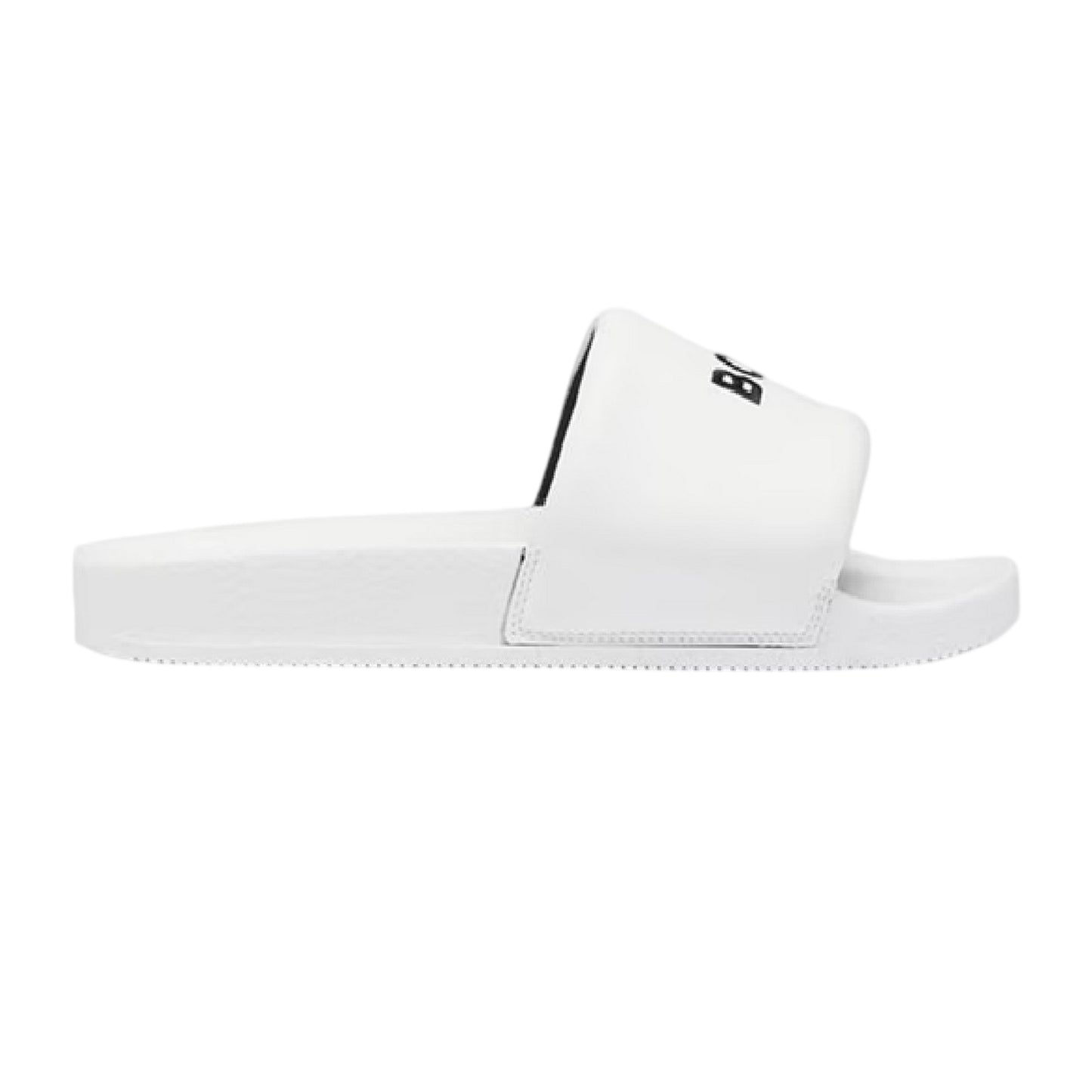 White - Front - Boss Unisex Adult Rubber Open Toe Casual Flat Slides