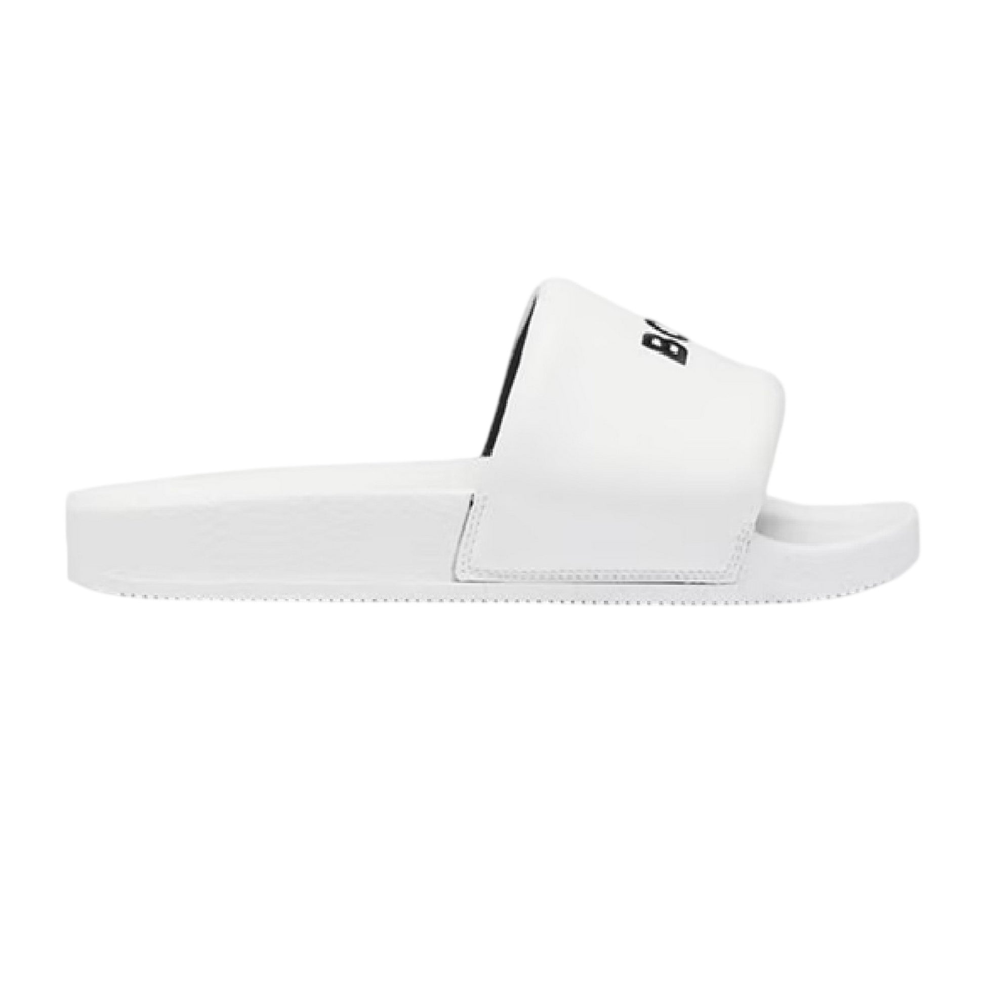 White - Front - Boss Unisex Adult Rubber Open Toe Casual Flat Slides