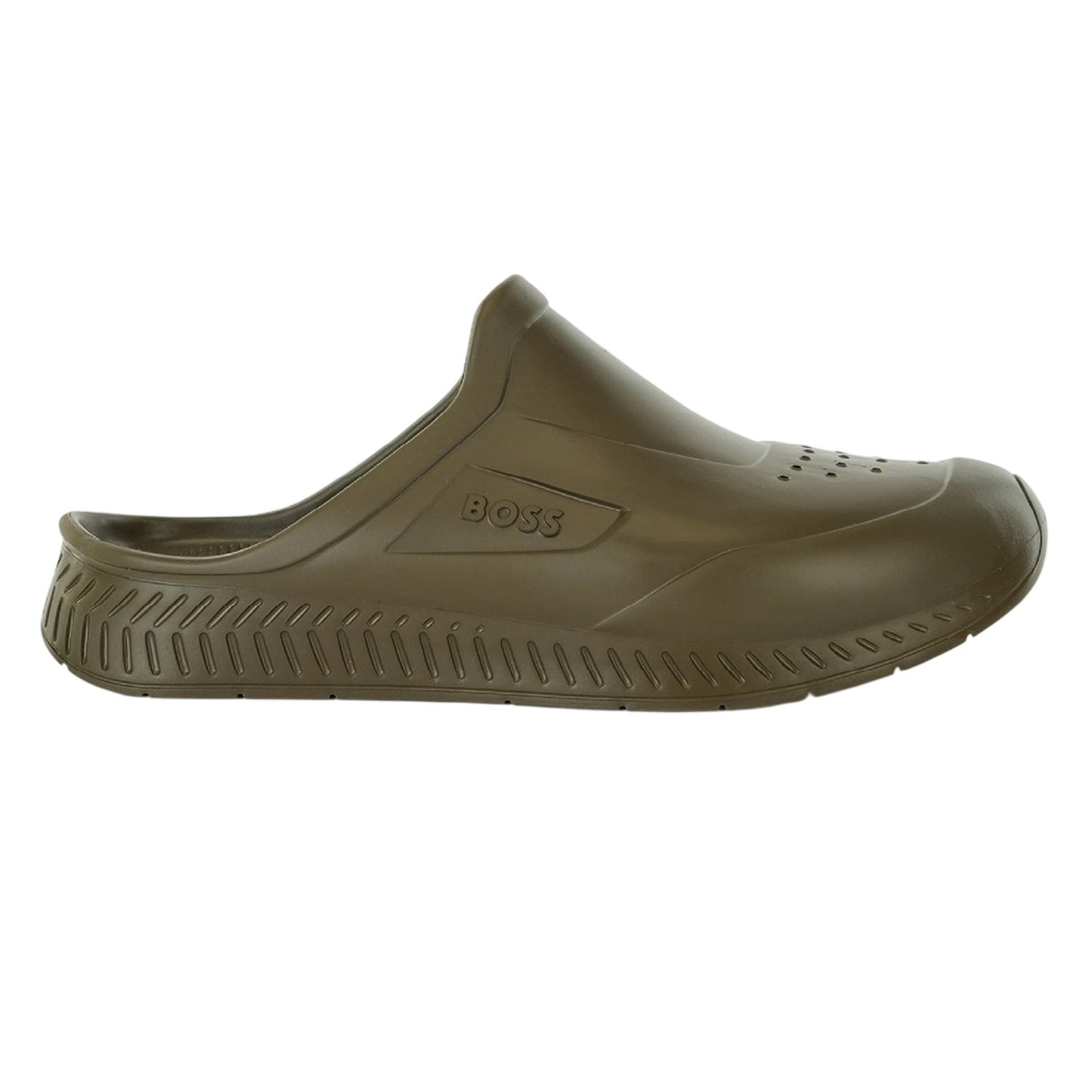 Dark Green - Front - Boss Mens Titanium-R Flat Slides