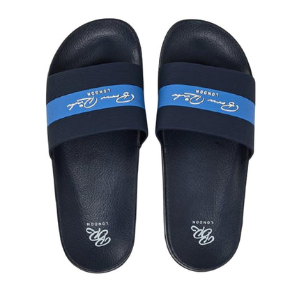 Navy Blue - Side - Born Rich Unisex Adult Aurelio Casual Slides