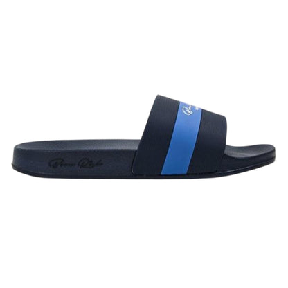 Navy Blue - Front - Born Rich Unisex Adult Aurelio Casual Slides