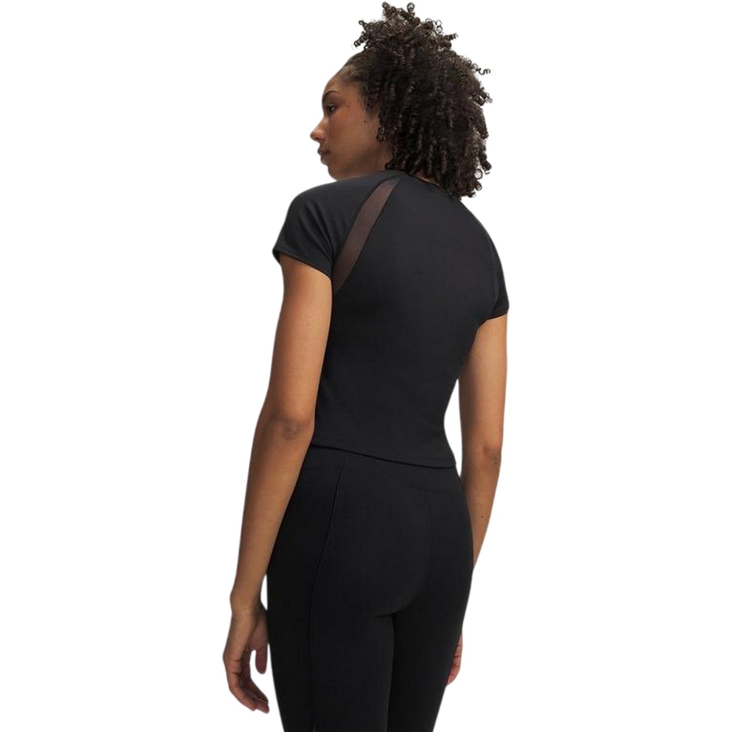 Black - Back - Under Armour Womens-Ladies Motion Ventilated Top