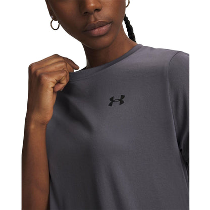 Castle Rock Grey-Black - Side - Under Armour Womens-Ladies Tech T-Shirt