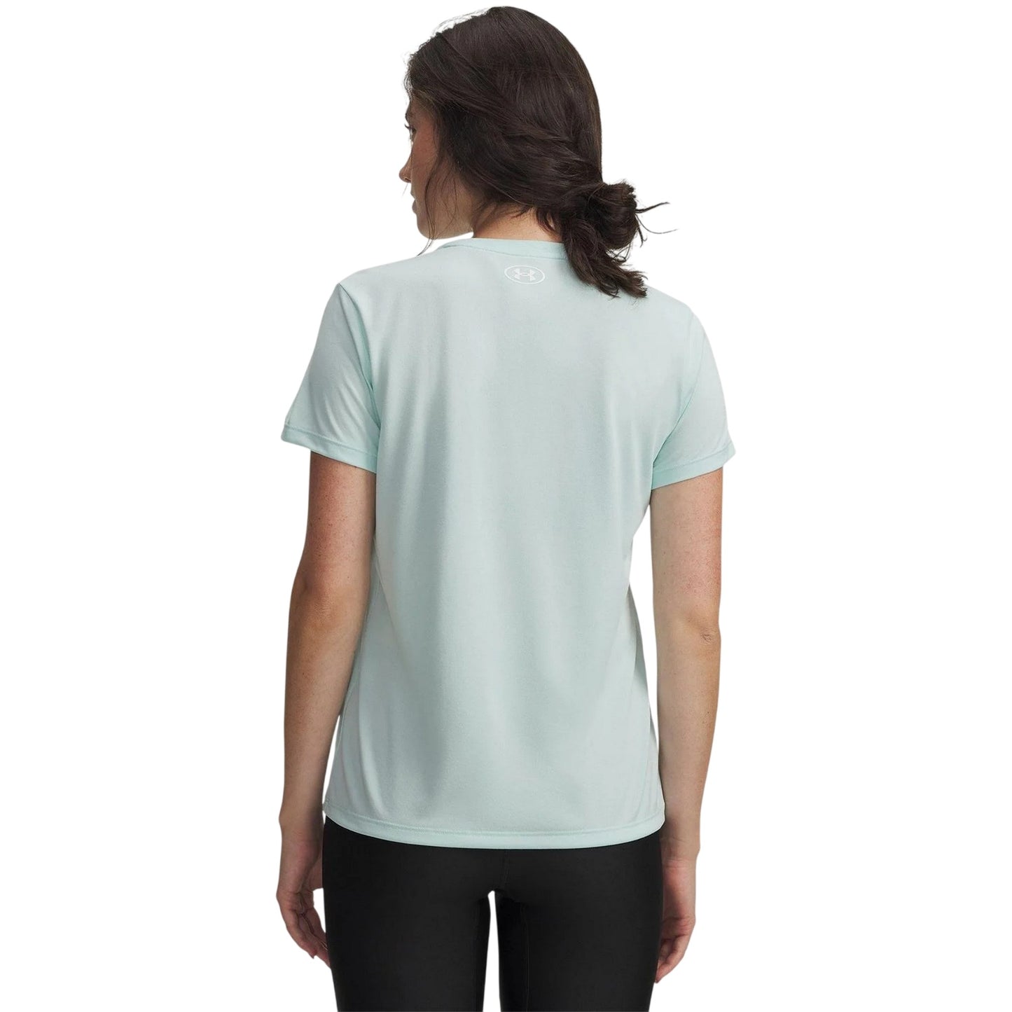 Mint-White - Back - Under Armour Womens-Ladies Tech T-Shirt