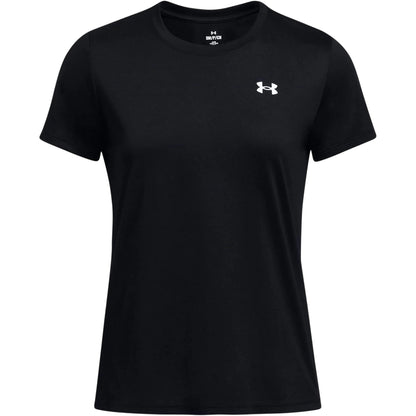 Black-White - Front - Under Armour Womens-Ladies Tech T-Shirt