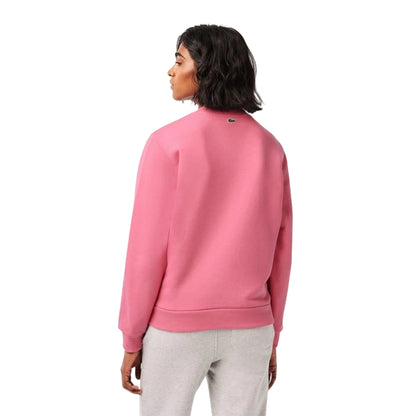 Pink - Back - Lacoste Womens-Ladies Organic Cotton Loose Fit Long-Sleeved Sweatshirt