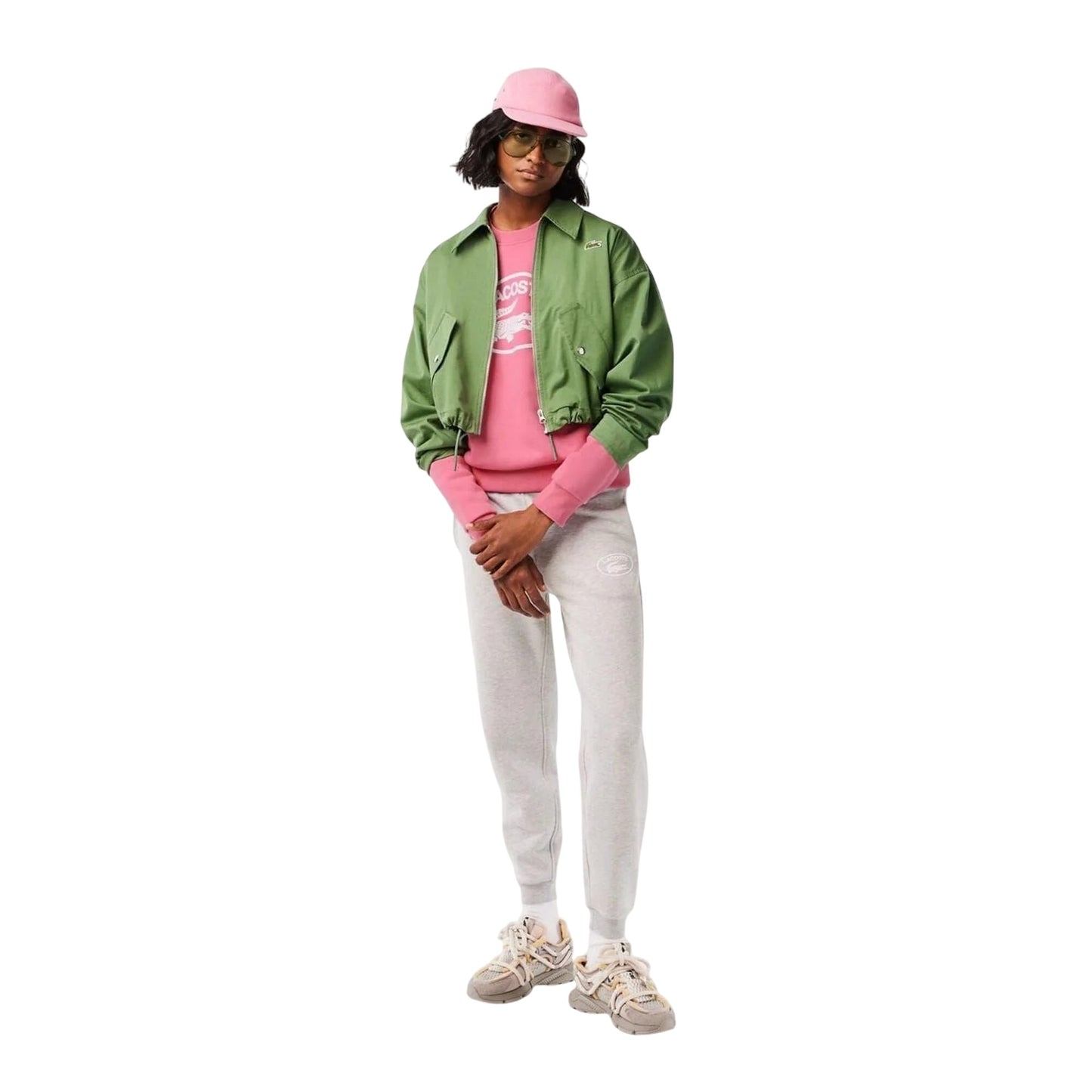 Pink - Lifestyle - Lacoste Womens-Ladies Organic Cotton Loose Fit Long-Sleeved Sweatshirt