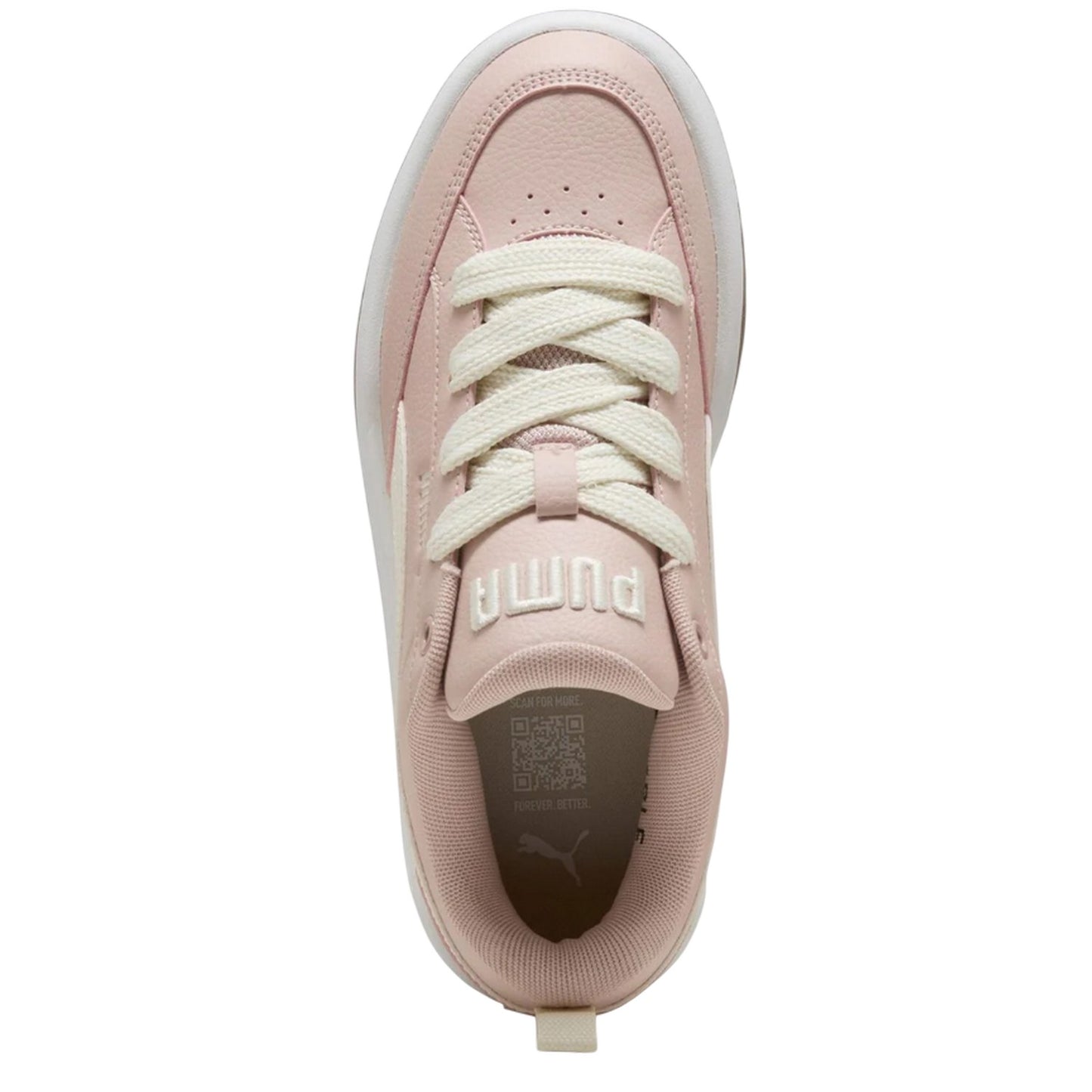 Ivory-Pink - Side - Puma Childrens-Kids Park Lifestyle Low Trainers