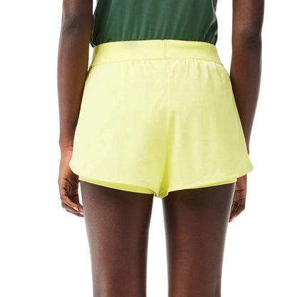 Multicoloured - Back - Lacoste Womens-Ladies Recycled Lined Tennis Shorts