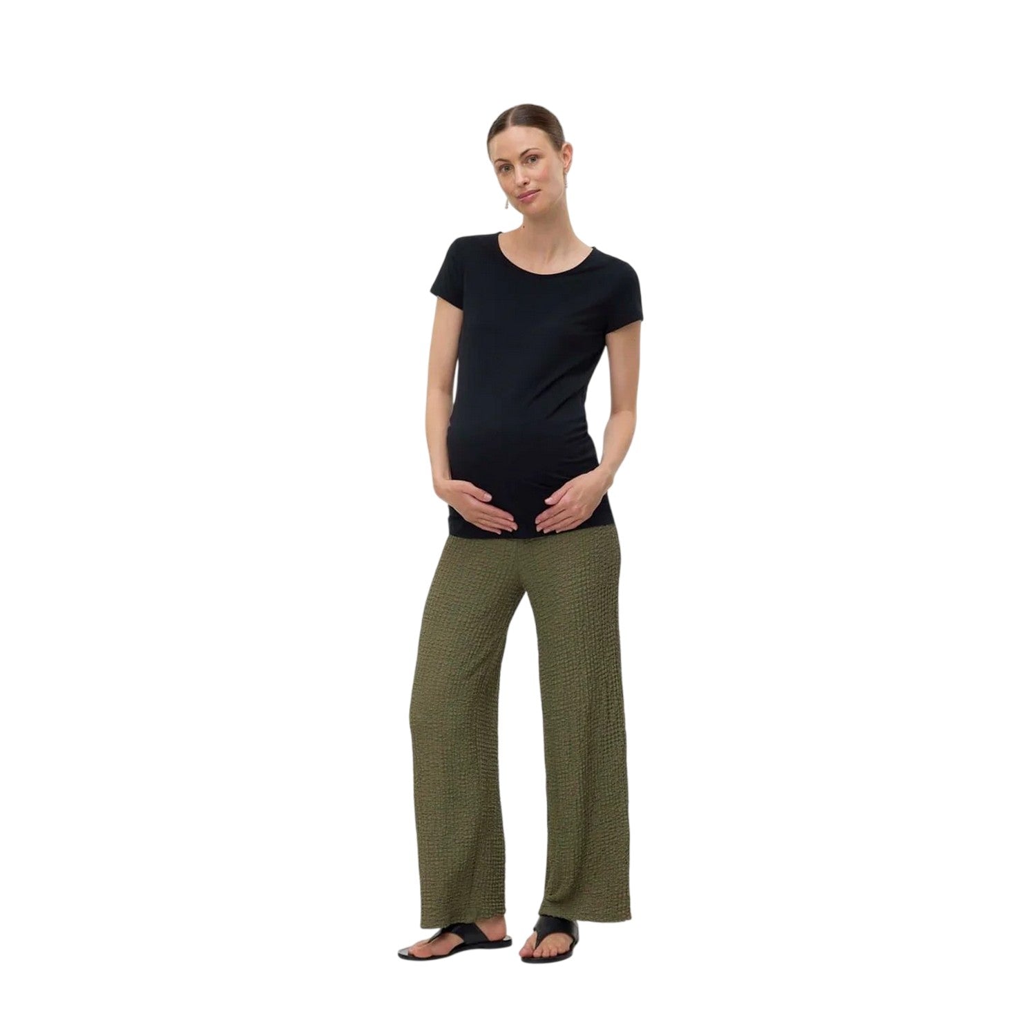 Black - Side - Mamalicious Womens-Ladies Maternity T-Shirt