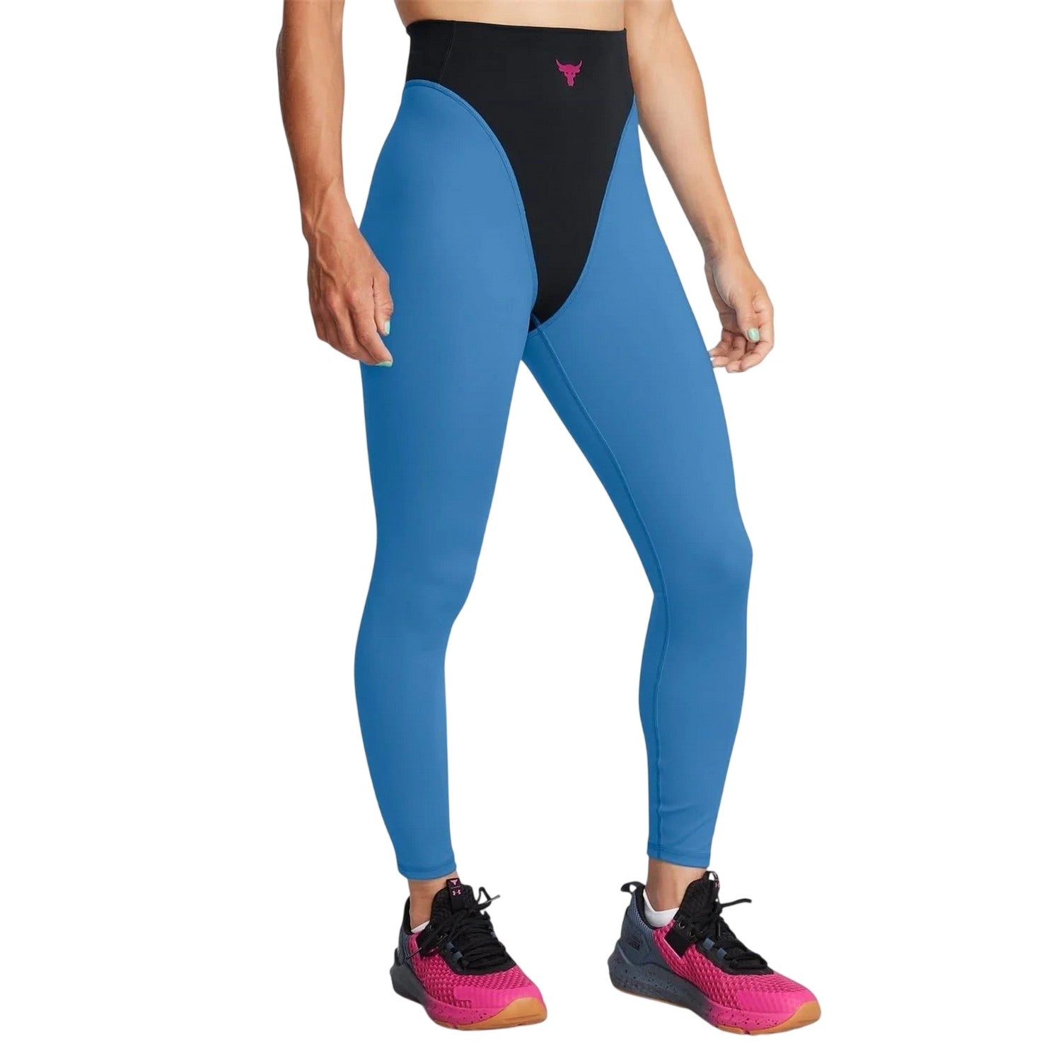 Black - Side - Under Armour Womens-Ladies Project Rock Shaping Leggings
