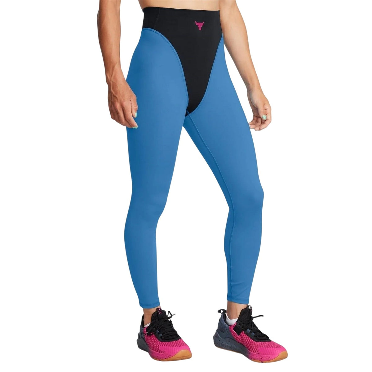 Black - Side - Under Armour Womens-Ladies Project Rock Shaping Leggings