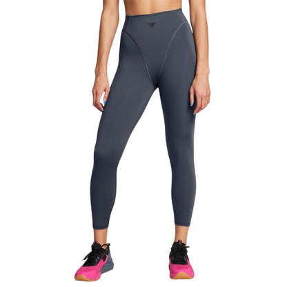Grey - Front - Under Armour Womens-Ladies Project Rock Shaping Leggings