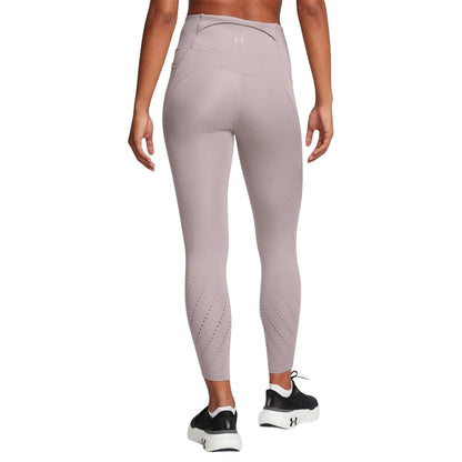 Grey - Back - Under Armour Womens-Ladies Launch Leggings