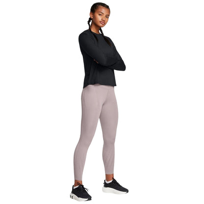Grey - Close up - Under Armour Womens-Ladies Launch Leggings