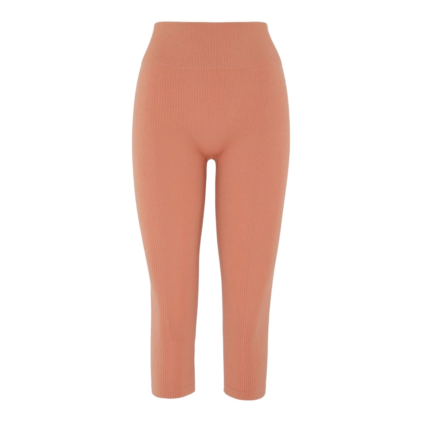 Orange - Front - HIIT Womens-Ladies Ribbed Leggings