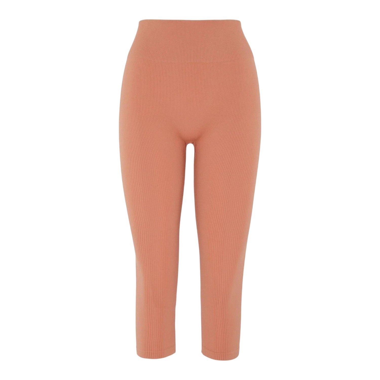 Orange - Front - HIIT Womens-Ladies Ribbed Leggings