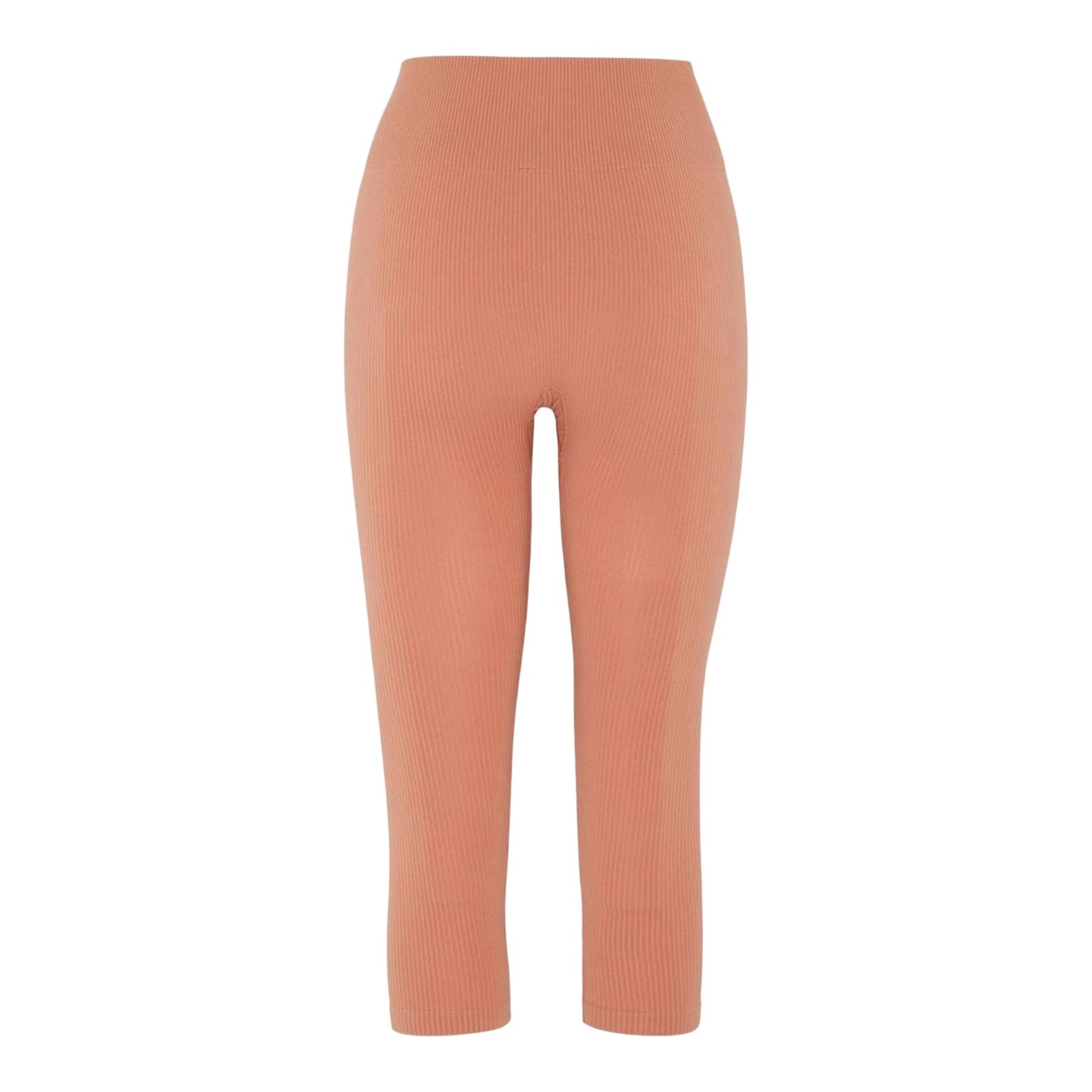 Orange - Back - HIIT Womens-Ladies Ribbed Leggings