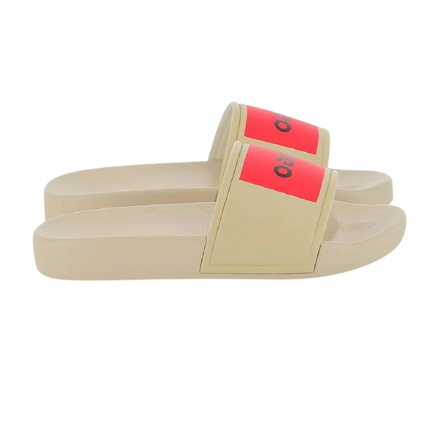 Stone - Front - Hugo Boss Childrens-Kids Logo Sliders