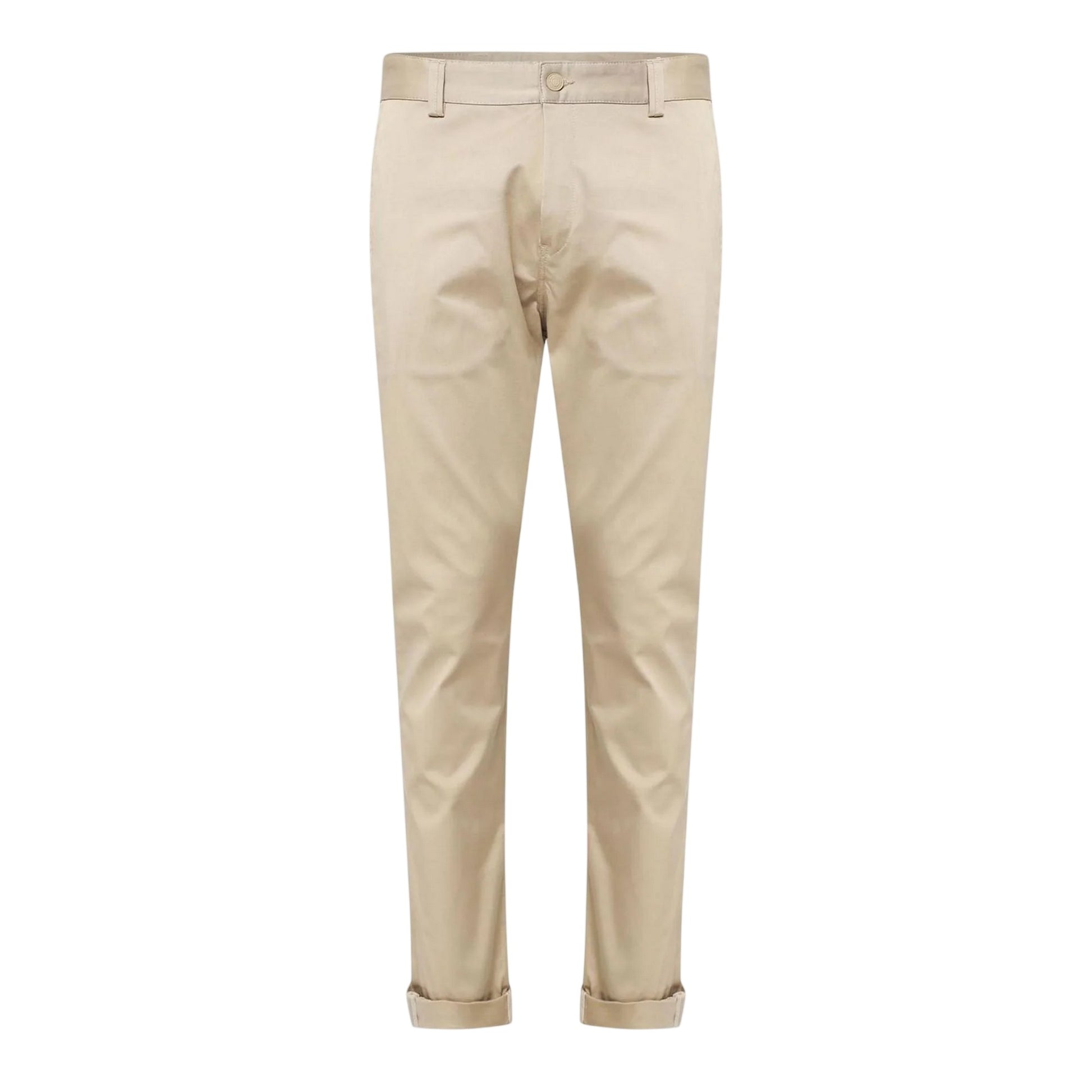 Cream - Front - Replay Mens Cotton Blend Slim Chinos