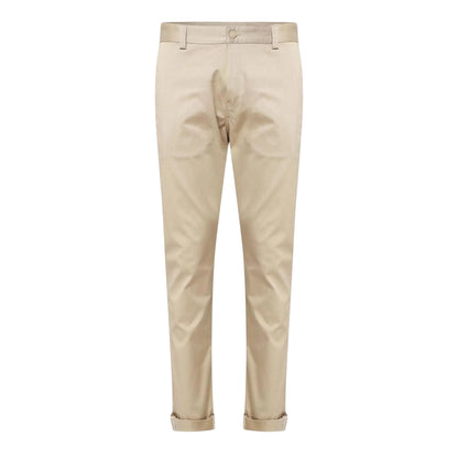 Cream - Front - Replay Mens Cotton Blend Slim Chinos