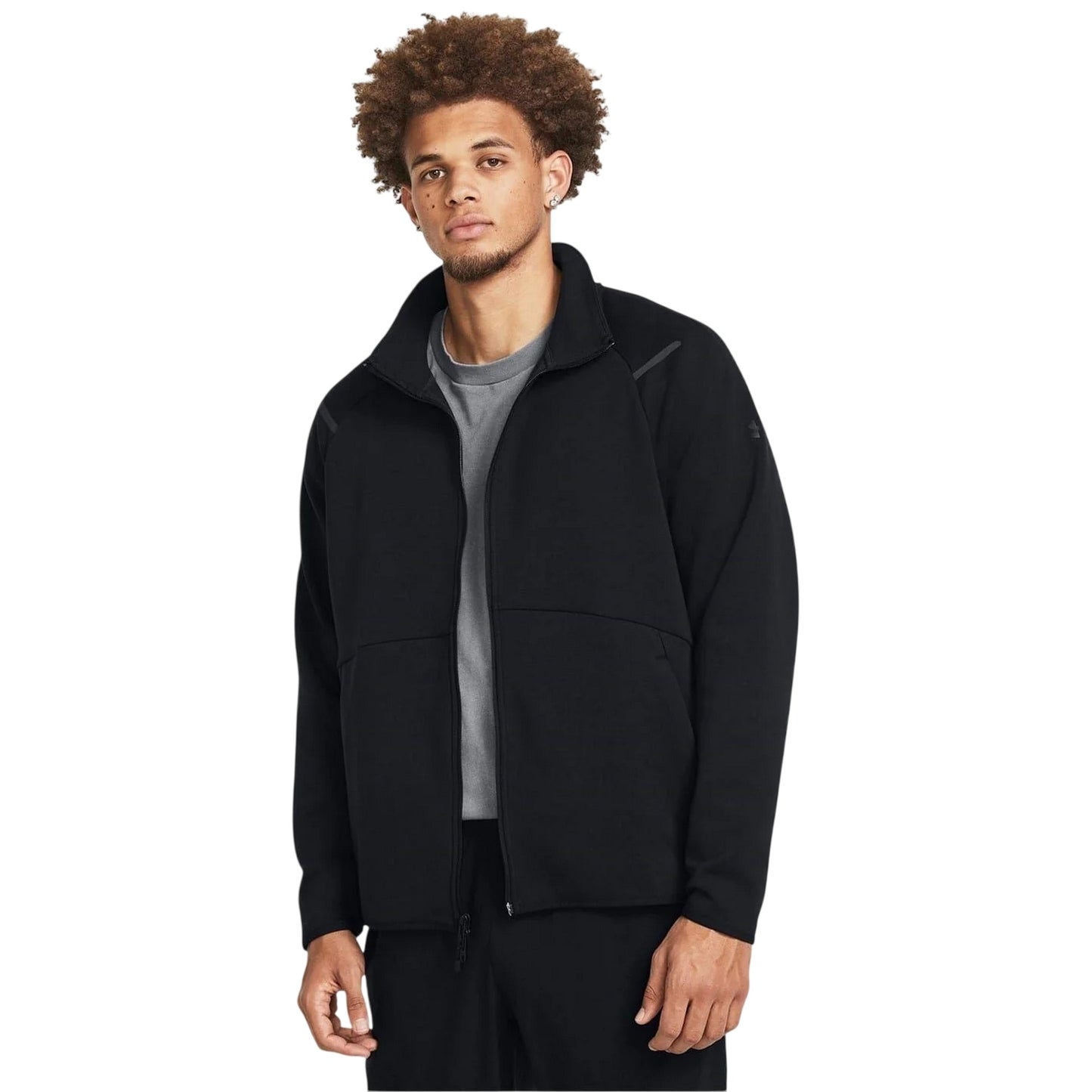 Black - Side - Under Armour Mens Unstoppable Relaxed Fit Fleece Jacket