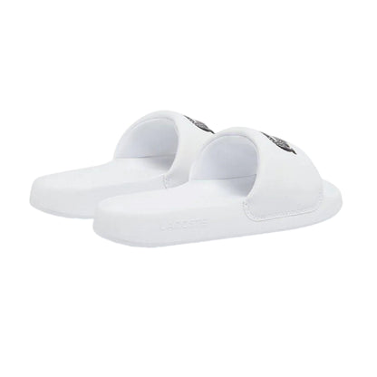 White-Black - Back - Lacoste Childrens-Kids Flatform Slides