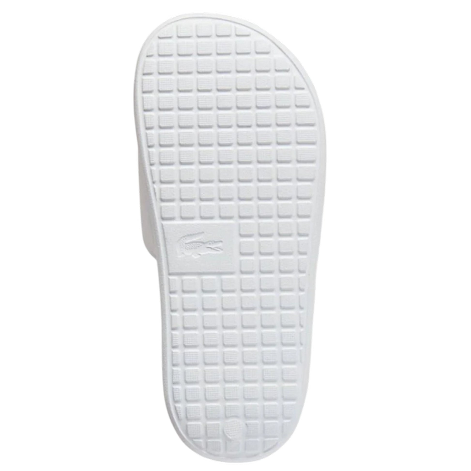 White-Black - Pack Shot - Lacoste Childrens-Kids Flatform Slides