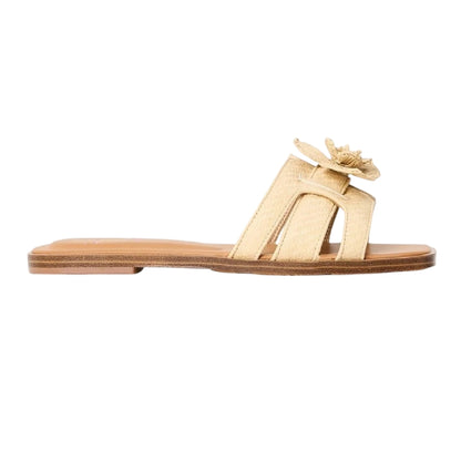 Natural - Front - Aldo Womens-Ladies Floral Open Toe Flat Slides