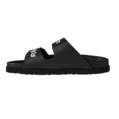 Black - Side - Palm Angels Childrens-Kids Beach Flat Slides
