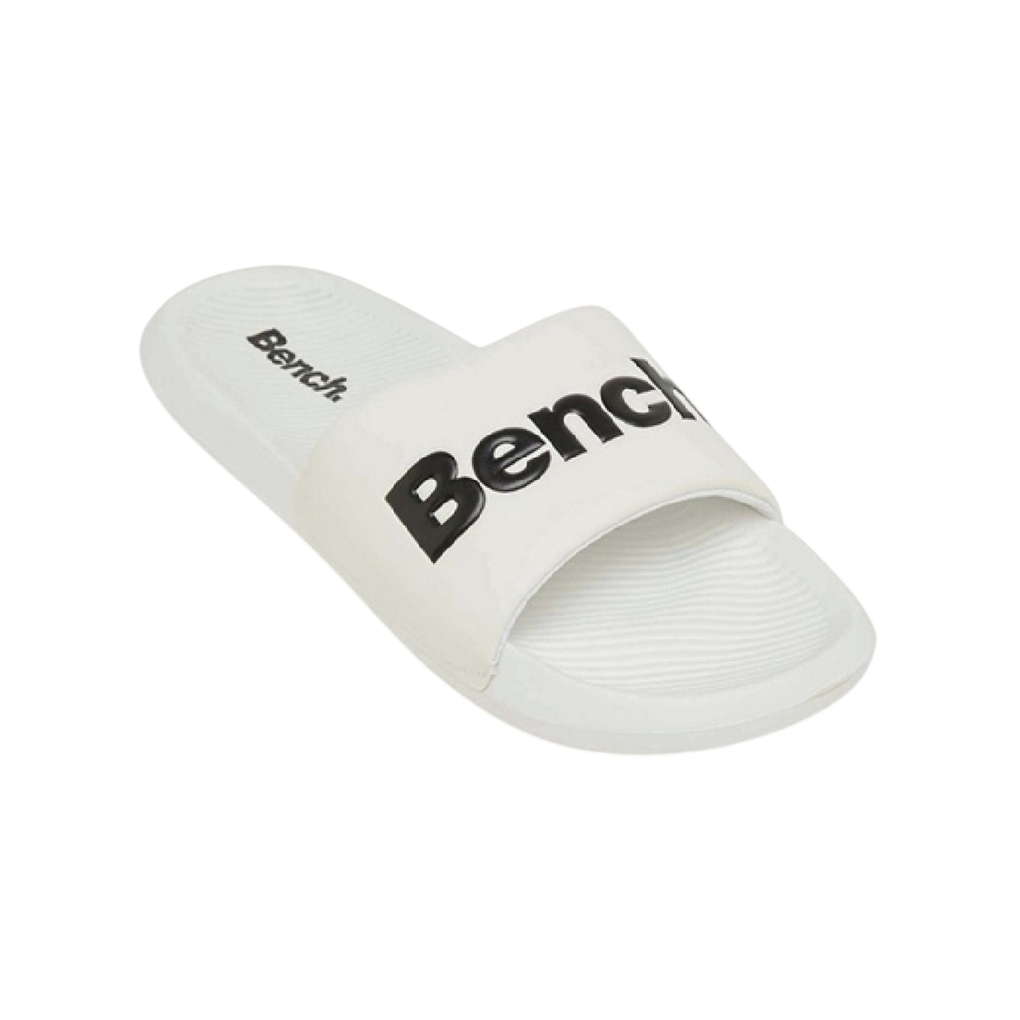 White - Back - Bench Unisex Adult Logo Printed Synthetic Rubber Casual Slides