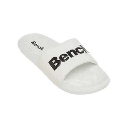 White - Back - Bench Unisex Adult Logo Printed Synthetic Rubber Casual Slides