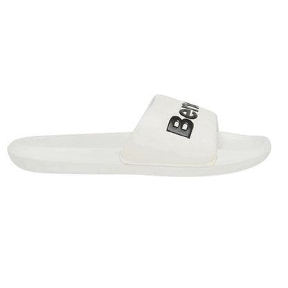 White - Side - Bench Unisex Adult Logo Printed Synthetic Rubber Casual Slides