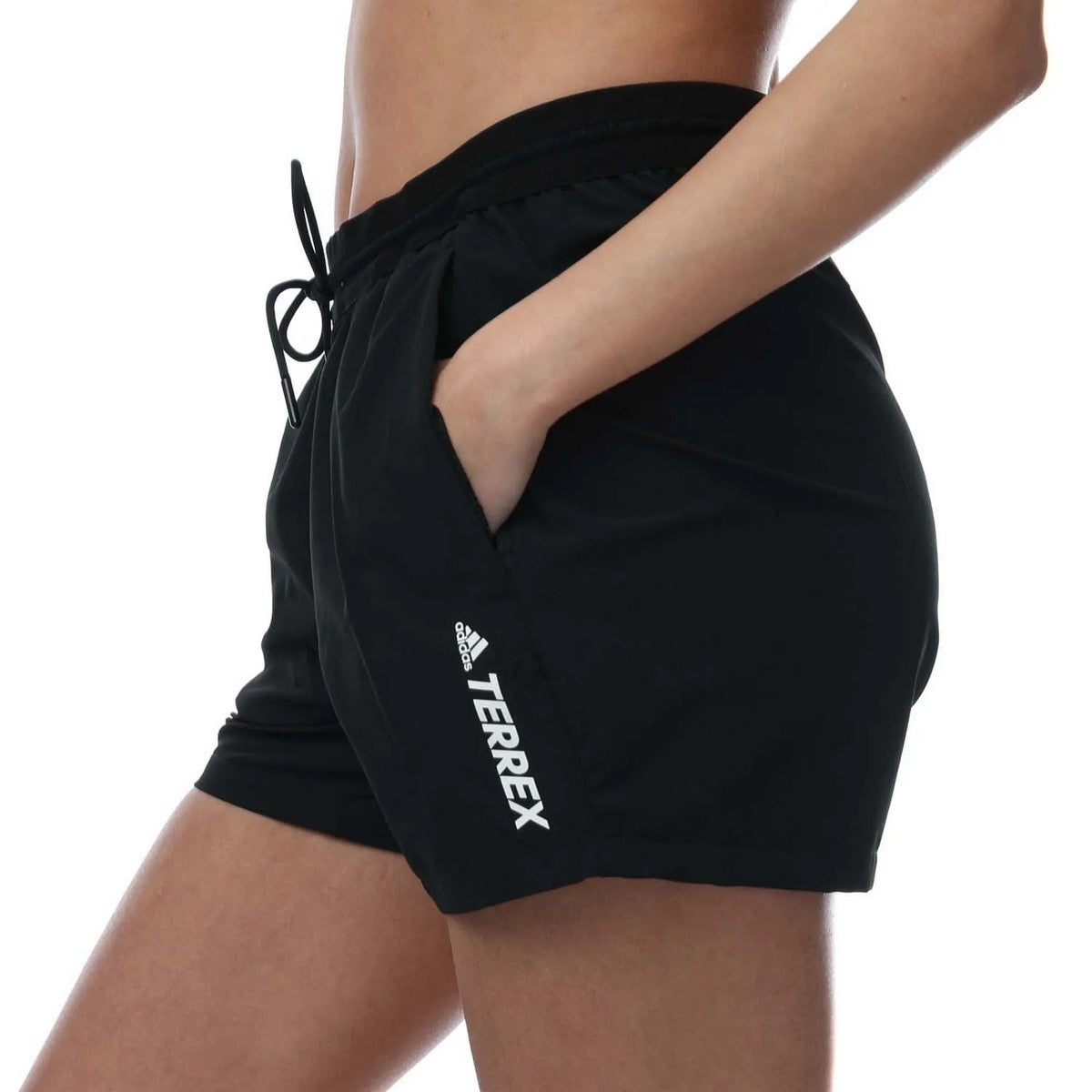 Black - Side - Adidas Womens-Ladies Terrex Liteflex Hiking Shorts