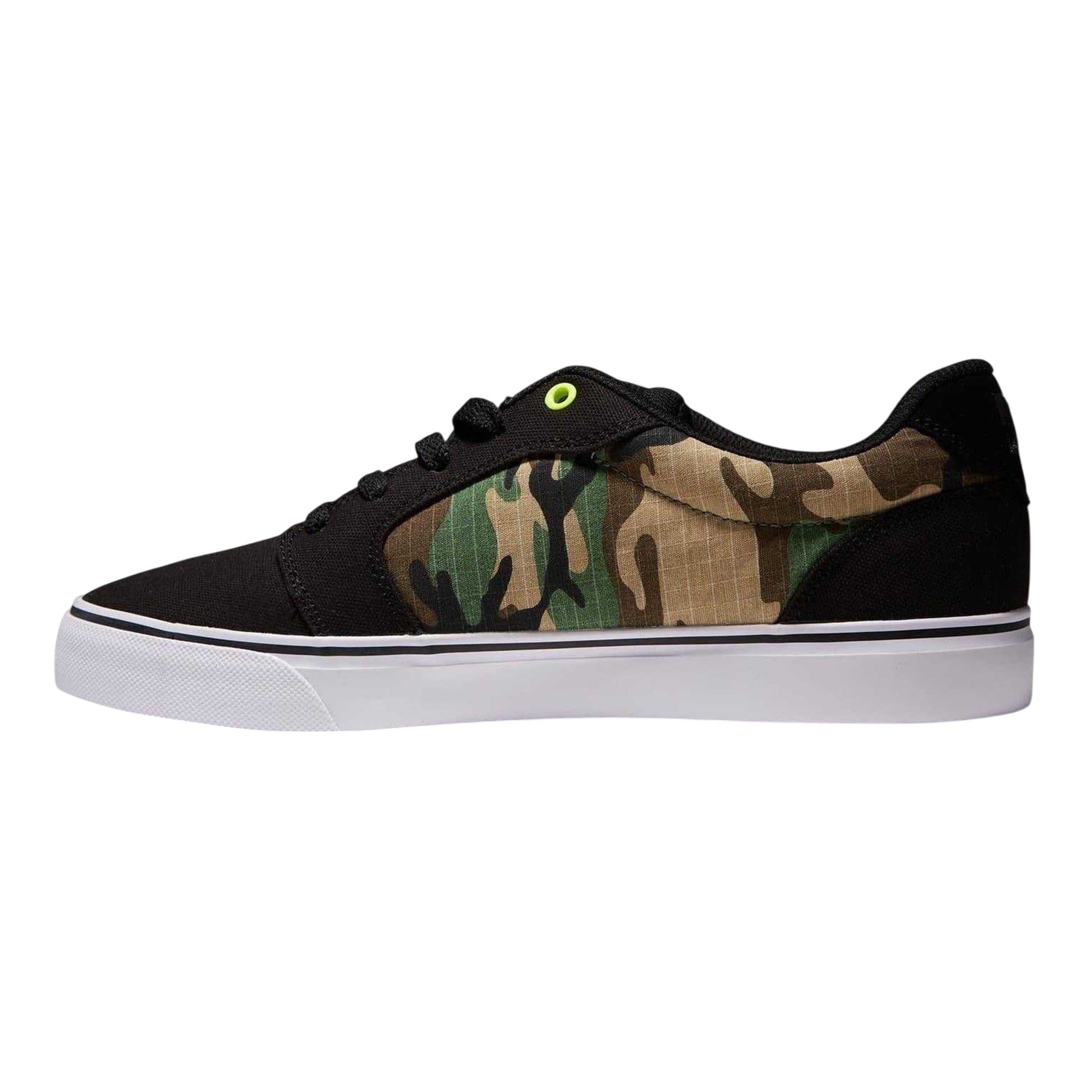 Black - Back - DC Mens Anvil TX SE Camouflage Canvas Flat Skate Shoes