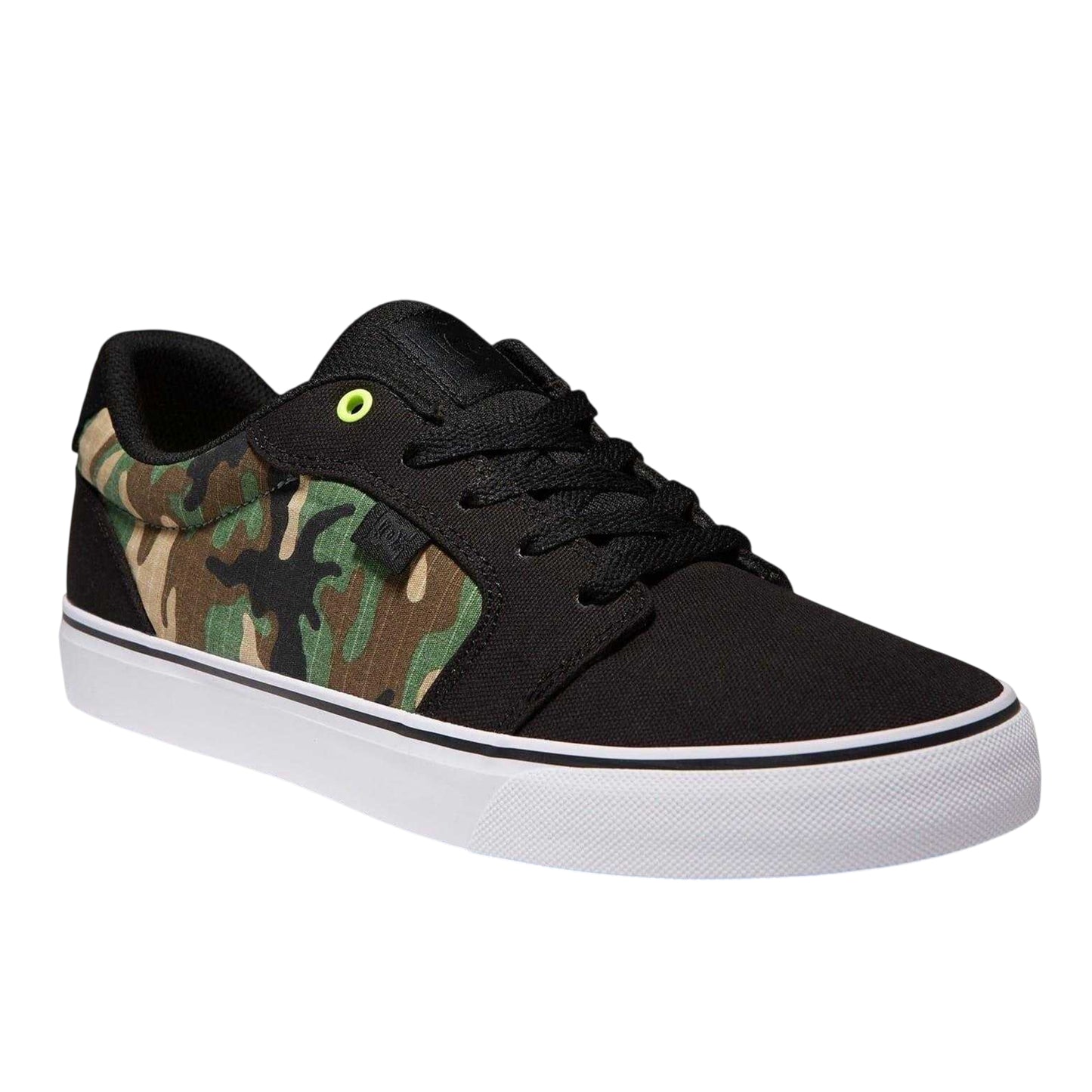 Black - Side - DC Mens Anvil TX SE Camouflage Canvas Flat Skate Shoes