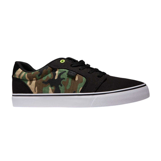 Black - Front - DC Mens Anvil TX SE Camouflage Canvas Flat Skate Shoes