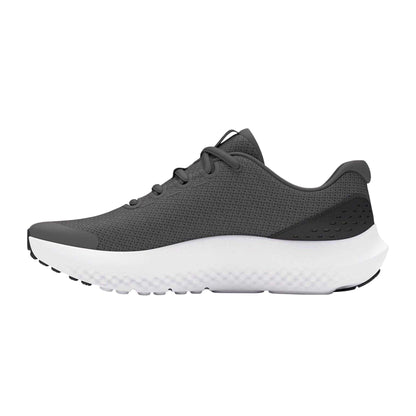 Grey-White - Back - Under Armour Boys Surge 4 Running Shoes