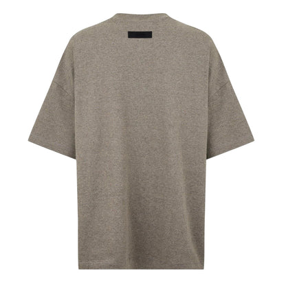 Heather Grey - Back - Essentials Mens Logo Relaxed Fit Short-Sleeved T-Shirt