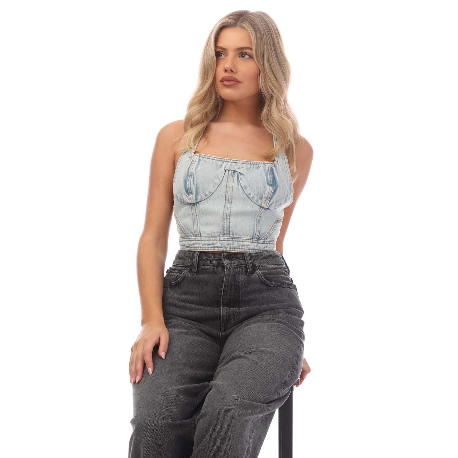 Light Blue - Lifestyle - Heron Preston Womens-Ladies Denim Bra