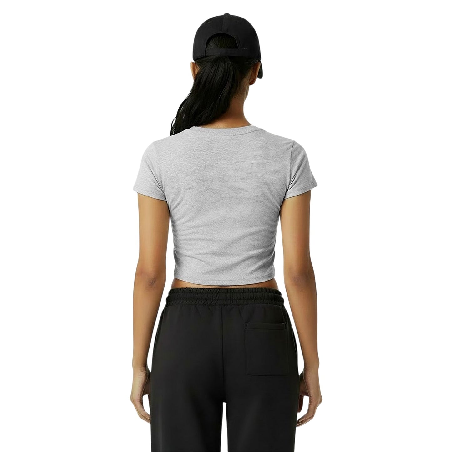Grey Marl Marl - Lifestyle - Jack Wills Womens-Ladies 1 Cotton Crop T-Shirt