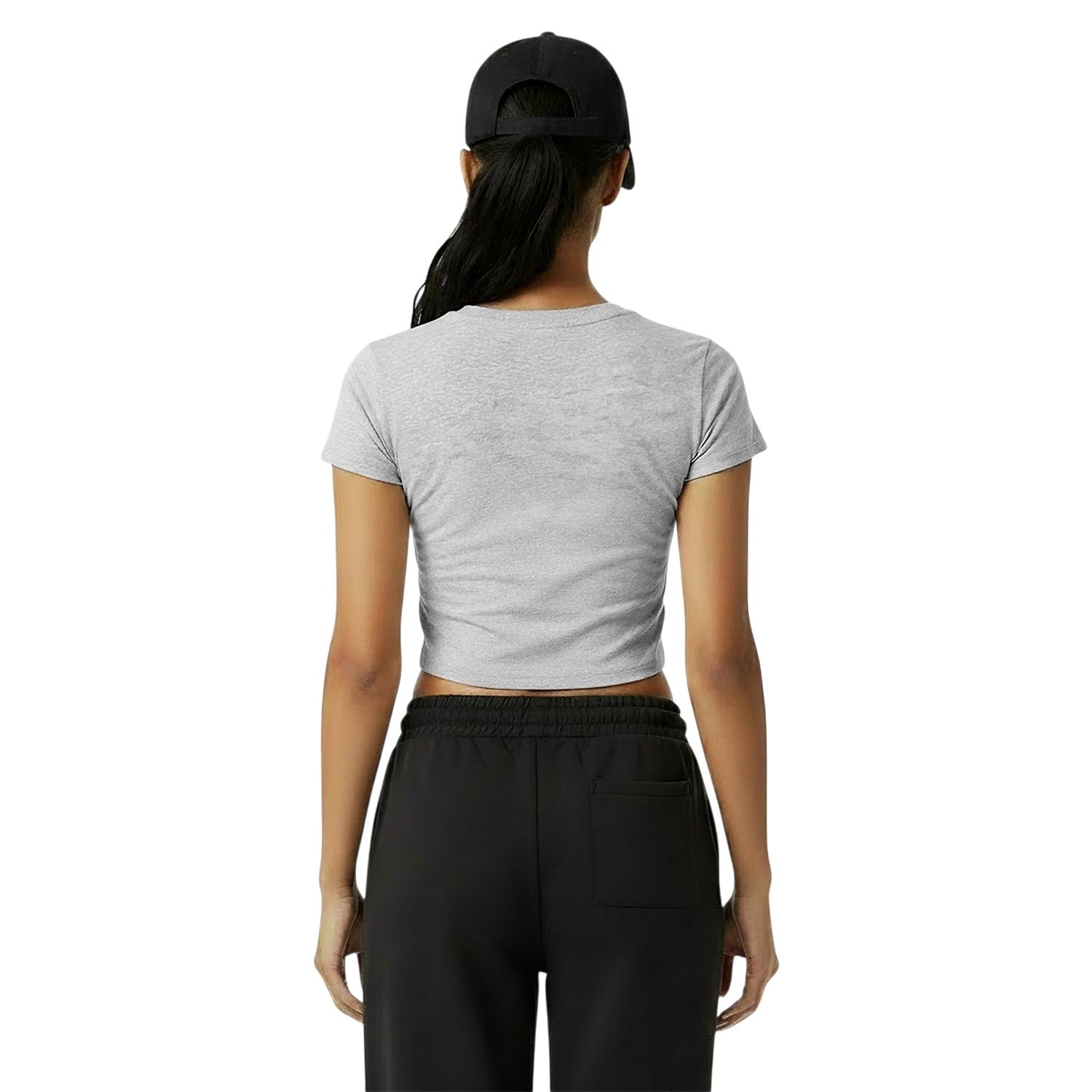 Grey Marl Marl - Lifestyle - Jack Wills Womens-Ladies 1 Cotton Crop T-Shirt