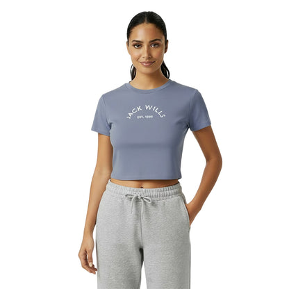 Periwinkle - Side - Jack Wills Womens-Ladies 1 Cotton Crop T-Shirt
