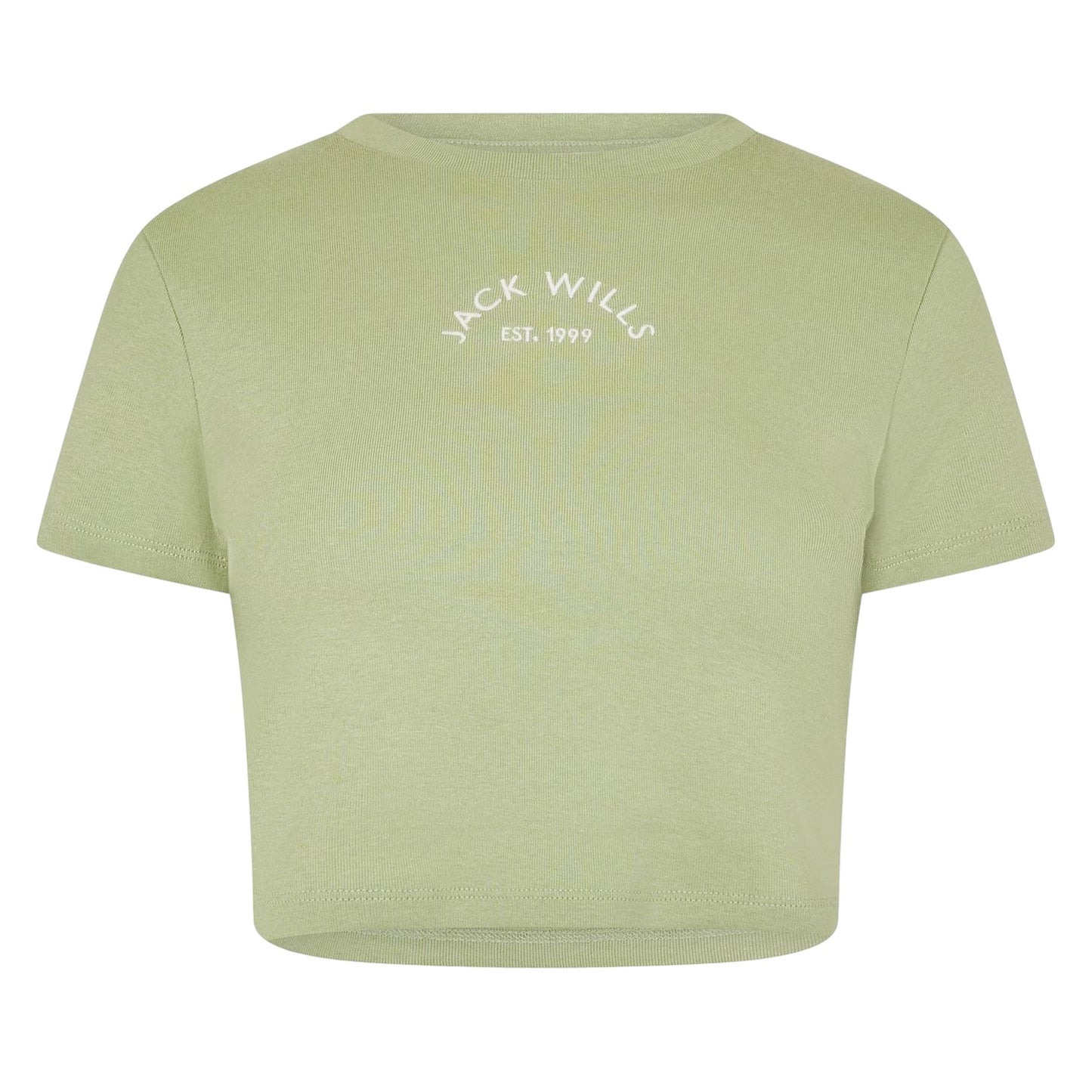 Pistachio - Front - Jack Wills Womens-Ladies 1 Cotton Crop T-Shirt